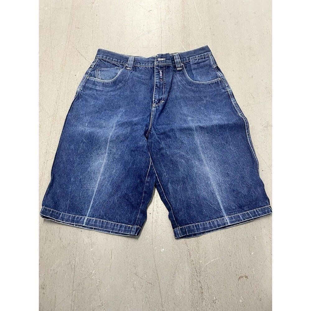 Vintage Willie Esco Denim Shorts 40 Mens Blue Baggy Fit Wide Leg Embroidered Y2K